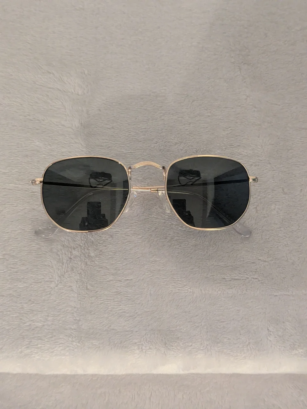 Corlin Eyewear Iga Gold Black Square Sunglasses UV400 NWOT